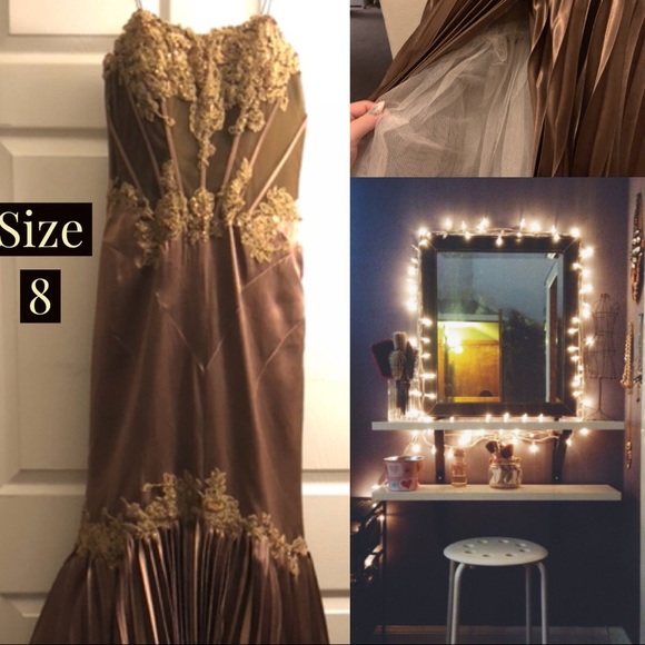 ♦️HP SALE!♦️Vintage Bead Sequin Gown Dress Pleated - Picture 2 of 7